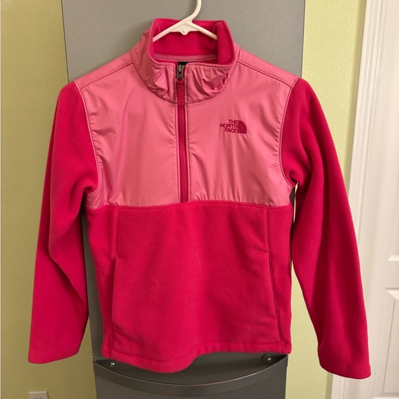 The North Face Pink Zip Fleece Pullover Girls M(10/12) - Picture 1 of 3